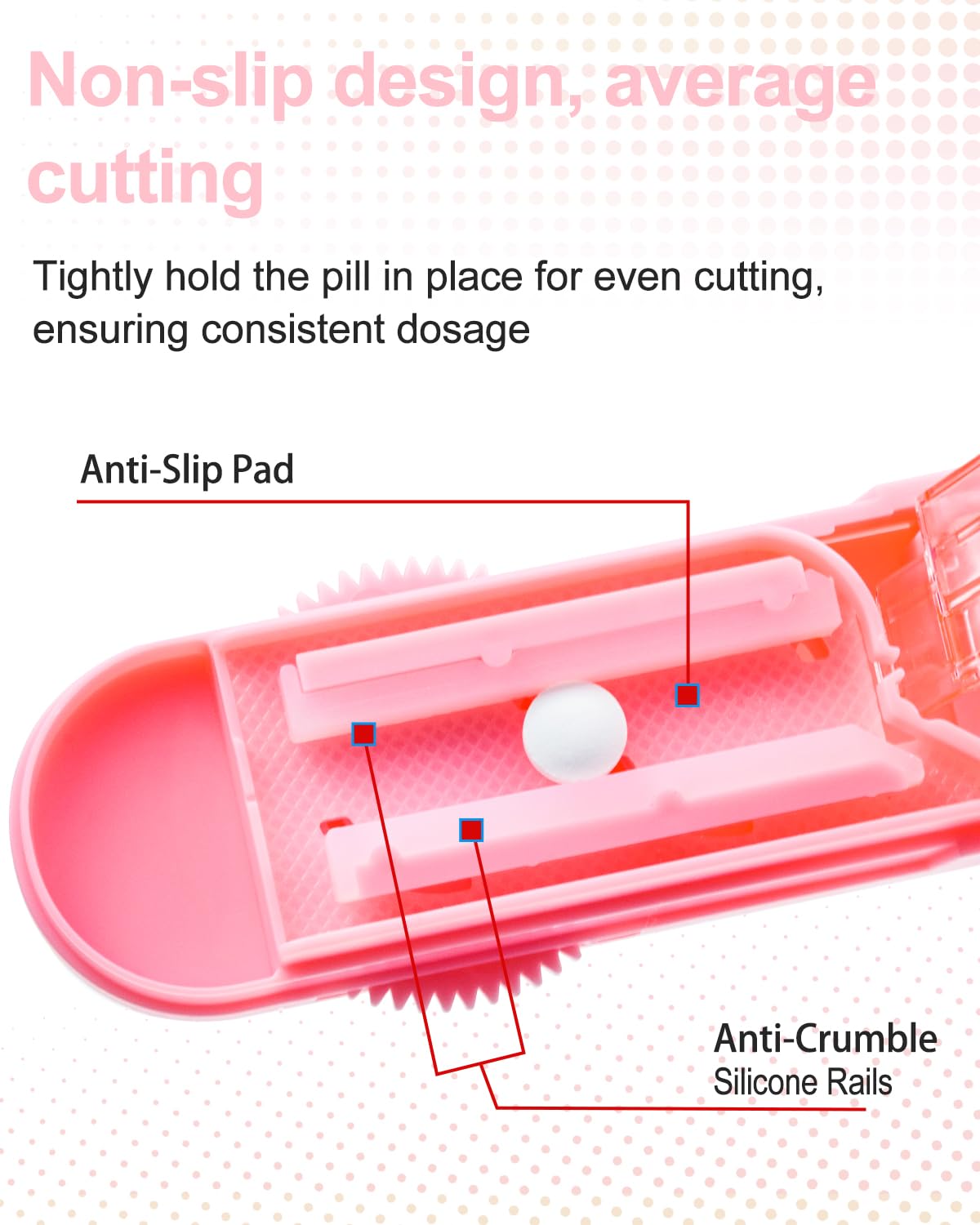 Pill Cutter Splitter for Small and Tiny Pills, Pill Splitter Accurately Cuts Multiple Pills at Once for Large and Small Pill, Sh