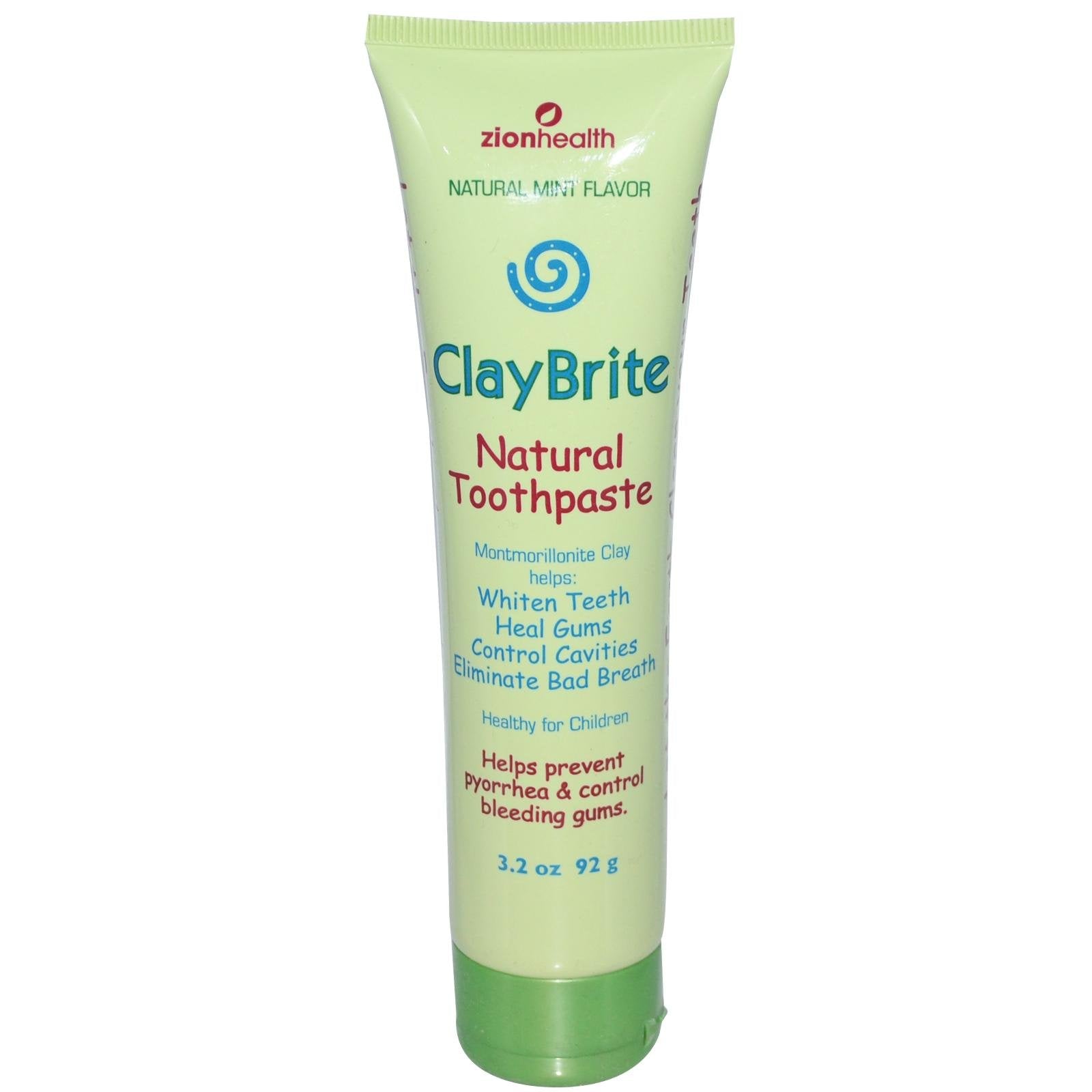 Zion Health, Toothpaste Clay Brite, 3.2 Ounce