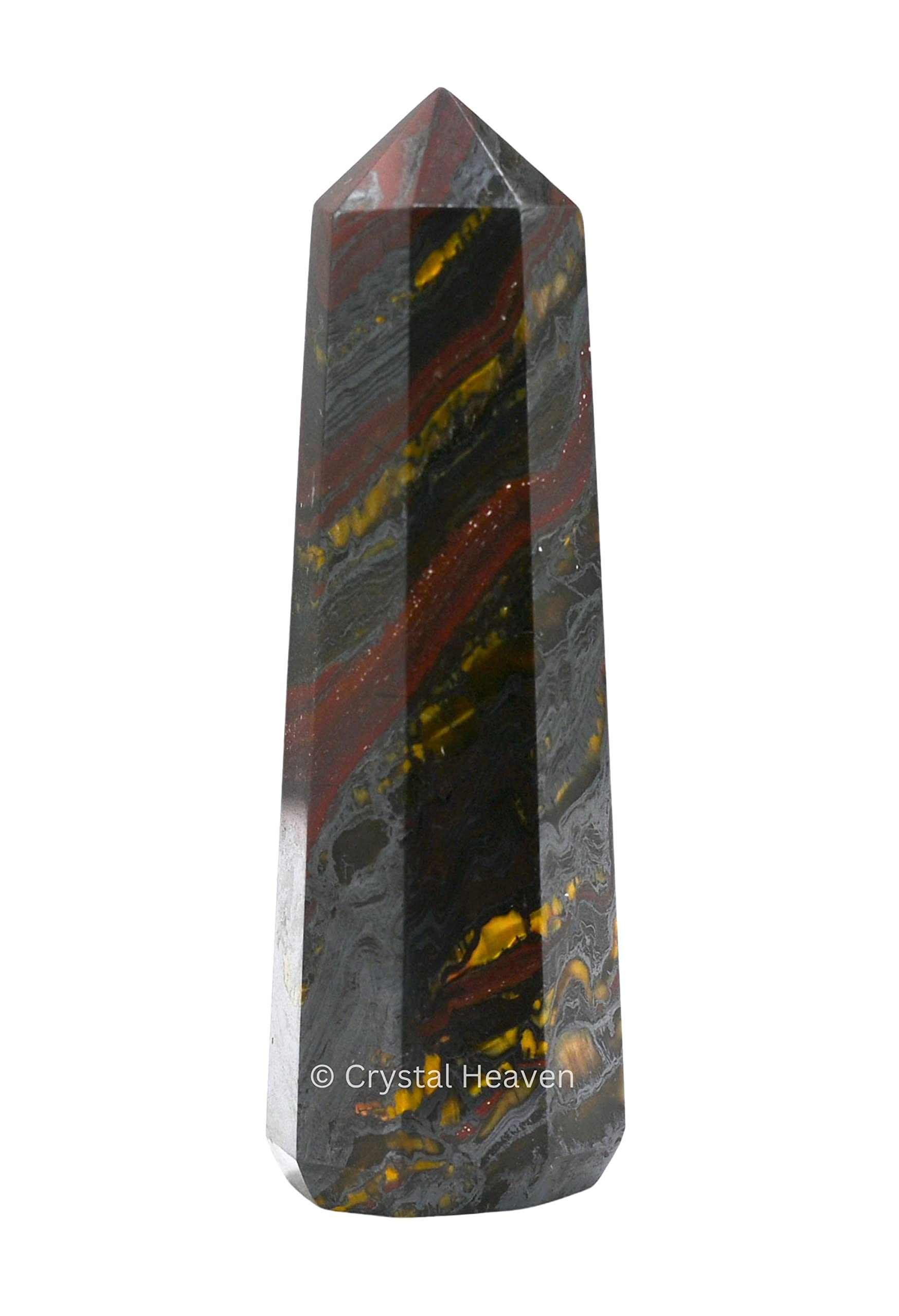 Crystal Heaven Iron Tiger Eye Crystal Tower Obelisk Point For Chakra, Healing And Balancing  Aaa Grade Original Certified Gemst