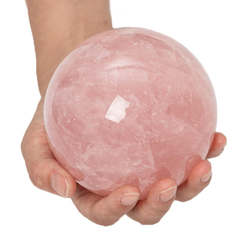 MOGEMT Large Rose Quartz Crystal Sphere Natural Pink Healing Crystal Ball with Stand Meditation Decorative Balls Home Decor 100-
