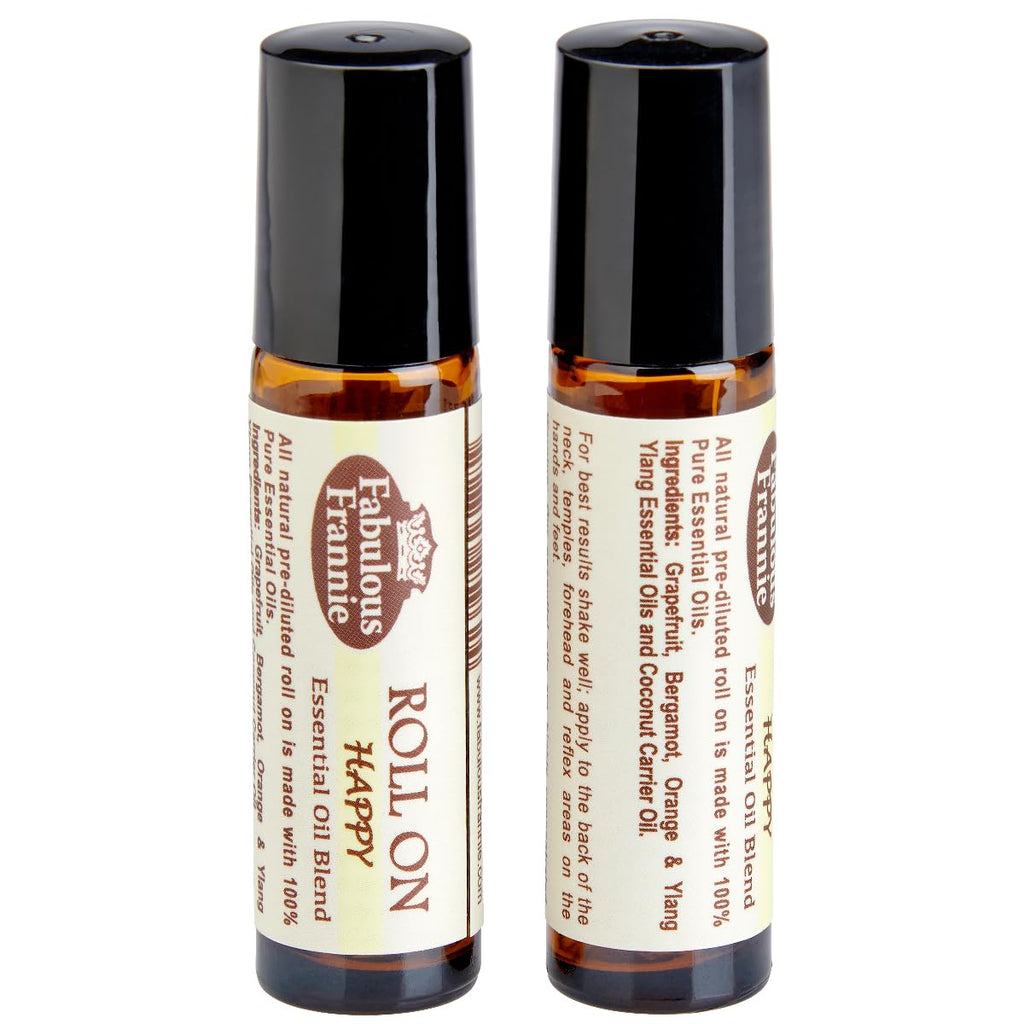 Fabulous Frannie Happy Essential Oil Blend Roll-On Pre-diluted Made with 100% Pure Essential Oil Blend of Bergamot, Grapefruit,
