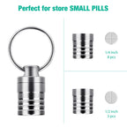 Micro Pill Holder with Keychain Necklace, Opret Titanium Pill Container for Travel Purse Pocket, Waterproof Pill Case for Emerge