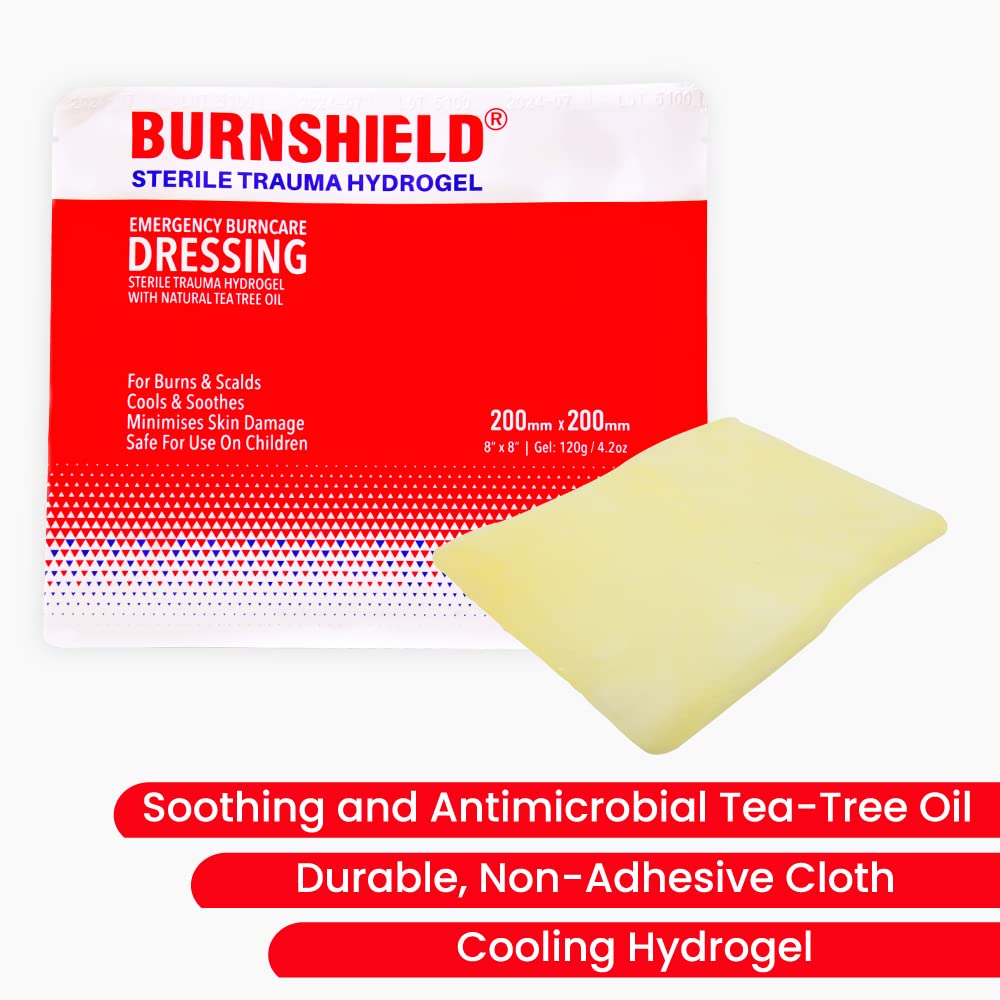 Burnshield Sterile Emergency Burn Dressing 8x8 (20cm x 20cm) Cools The Burn