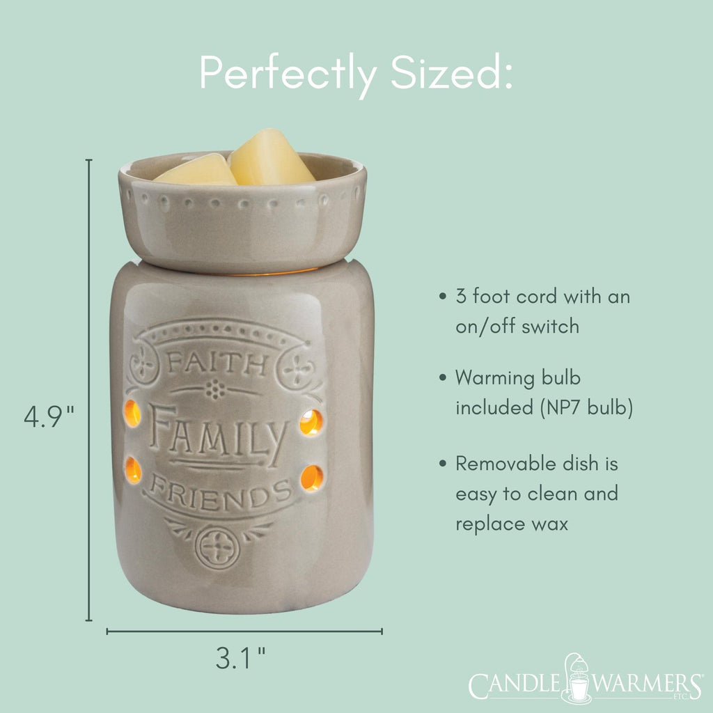 CANDLE WARMERS ETC Midsized Illumination Fragrance Warmer- Light-Up Warmer For Warming Scented Candle Wax Melts and Tarts or Ess