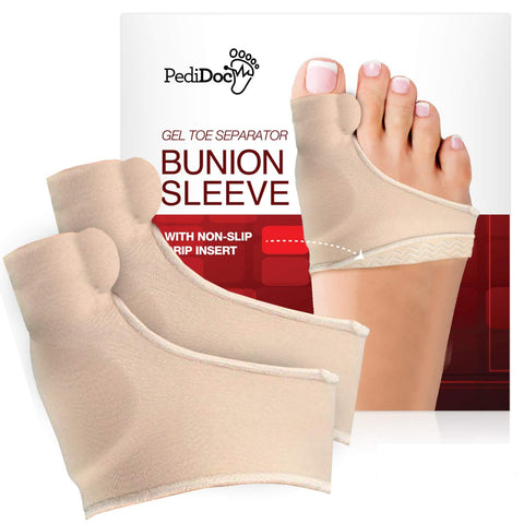 PediDocTM Bunion Corrector - Bunion Relief Sleeves Bunion Pads Brace Cushions Toe Straightener with Gel Toe Separator Spacer Str