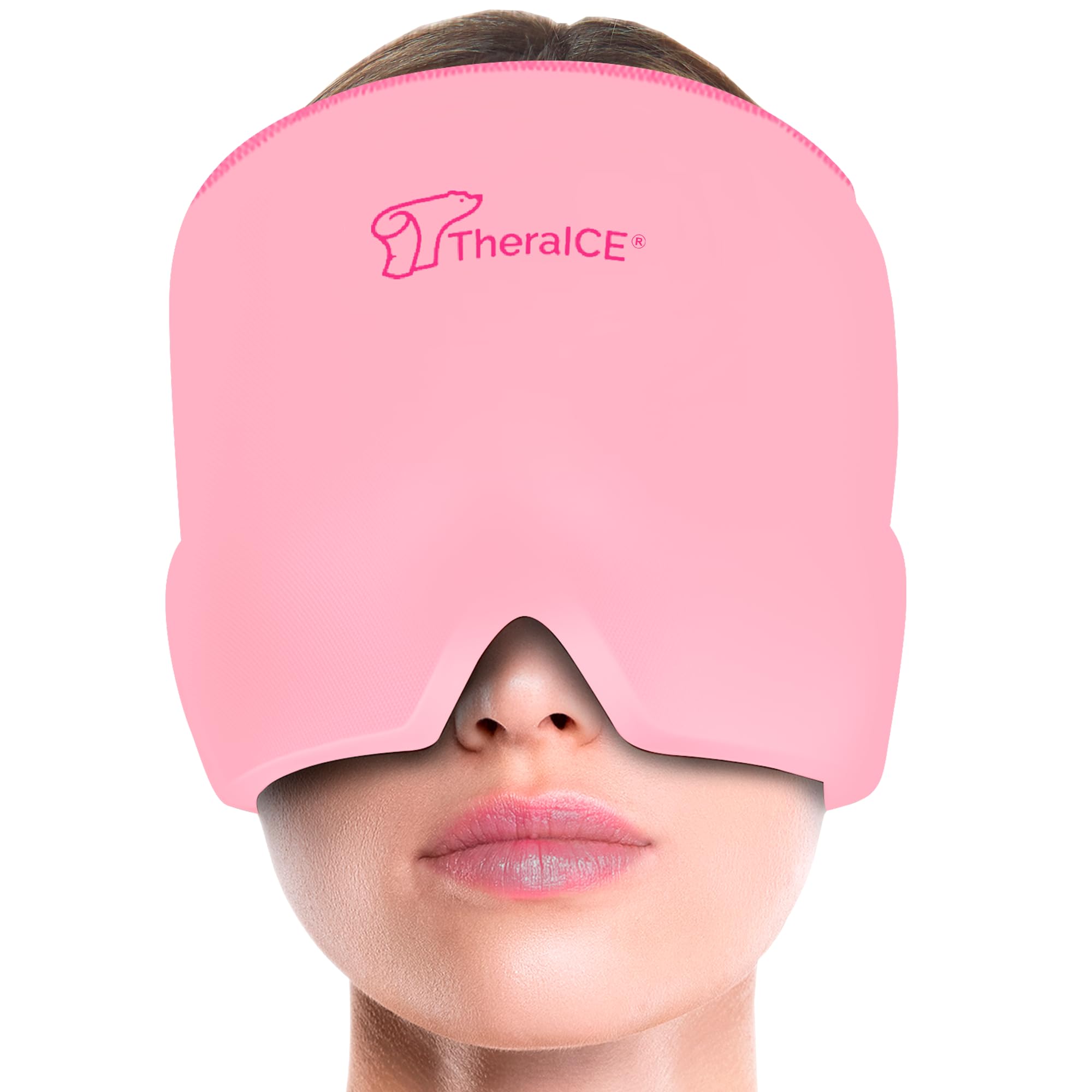 TheraICE Migraine Relief Cap, Migraine Ice Pack Mask Products, Women Cooling Gel Hat, Face Cold Compress Head Wrap for Her Stres