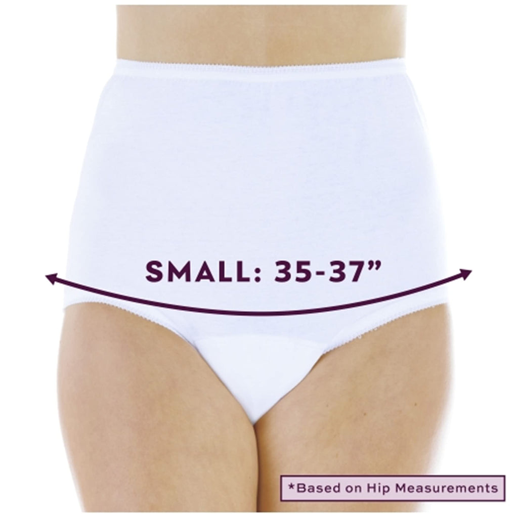 Wearever (1-Pack) Regular Absorbency (0.5 Cup) Womens White Cotton Comfort Incontinence Washable Reusable Bladder Control Panti