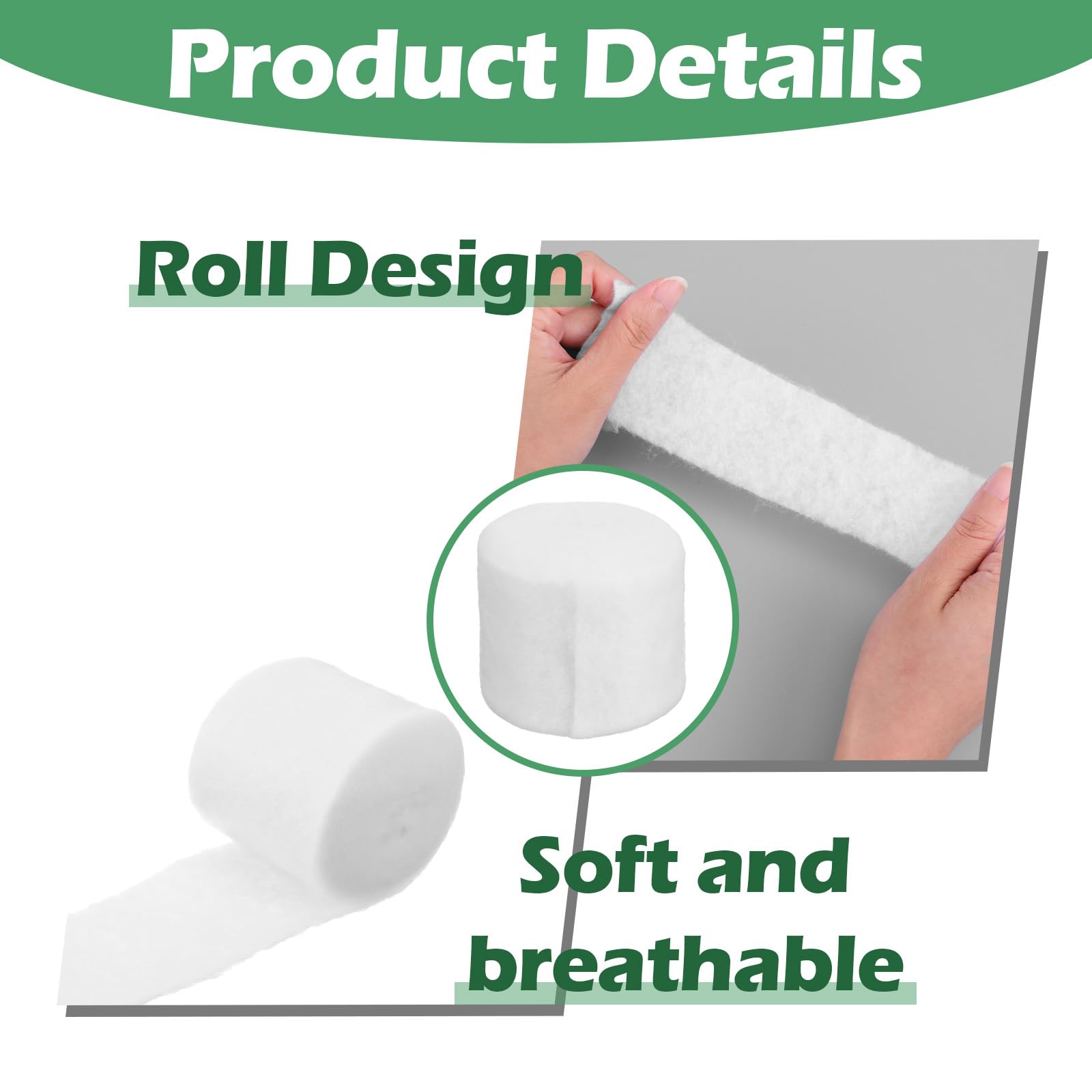 Gjinxi 6 Rolls Cast Padding, Individual Pack Soft Cotton Undercast Padding Wrap, Paddings Bandage Cast Use with Plaster Cloth Ga