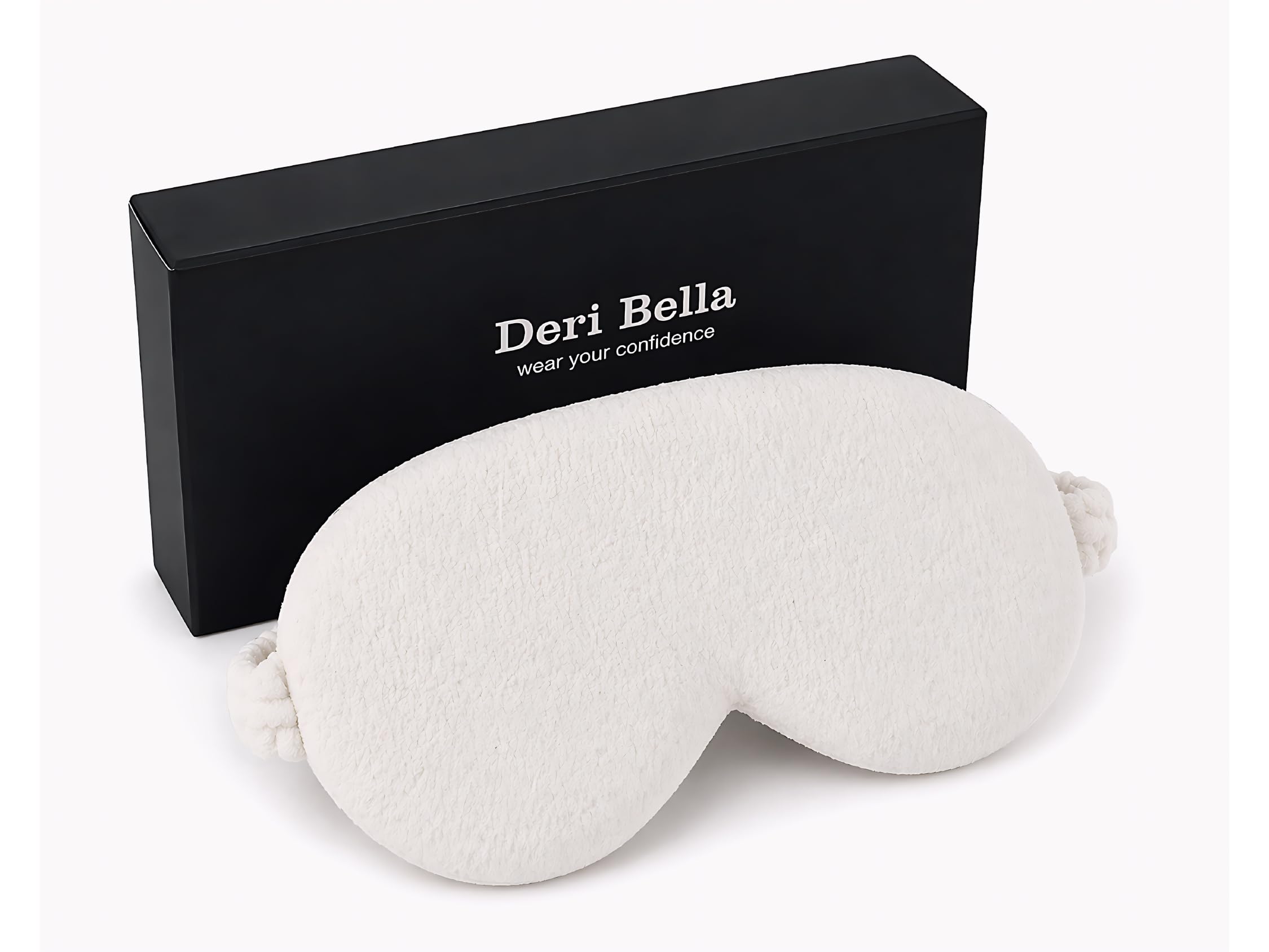 Deri Bella Lifestyle White Italian Velvet Eye Sleep Mask For Men & Women | Soft Light Blocking Sleeping Eye Mask With Adjustable