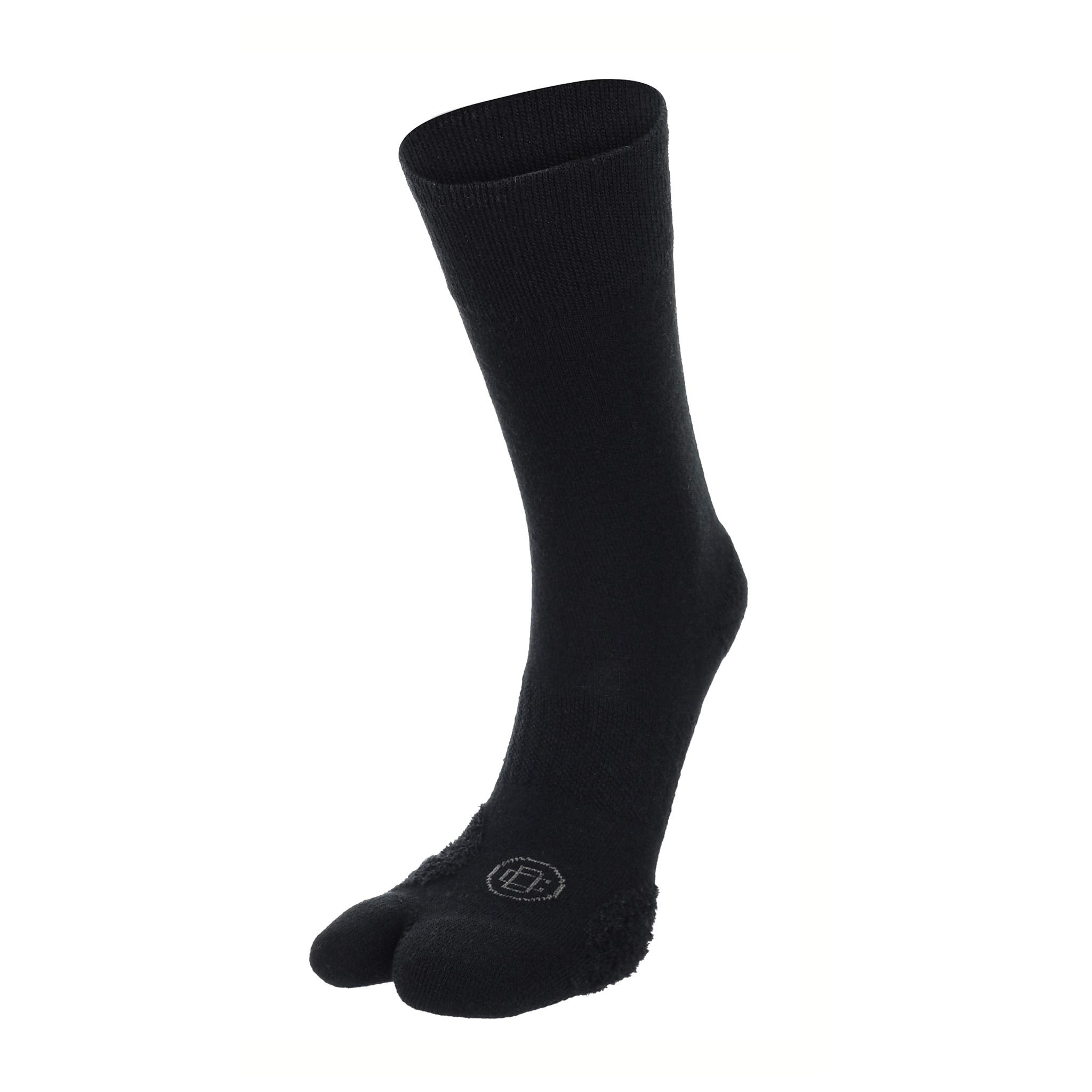 Doctor's Choice Bunion Relief Crew Sock with Split Toe Separator and Soft Cushioning for Hallux Valgus, (Black, Large) Womens Sh