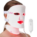 Red Light Therapy Mask for Face and Neck, 7 Colors with NIR Led Face Mask Light Therapy with Eye Protection and Remote, Recharge