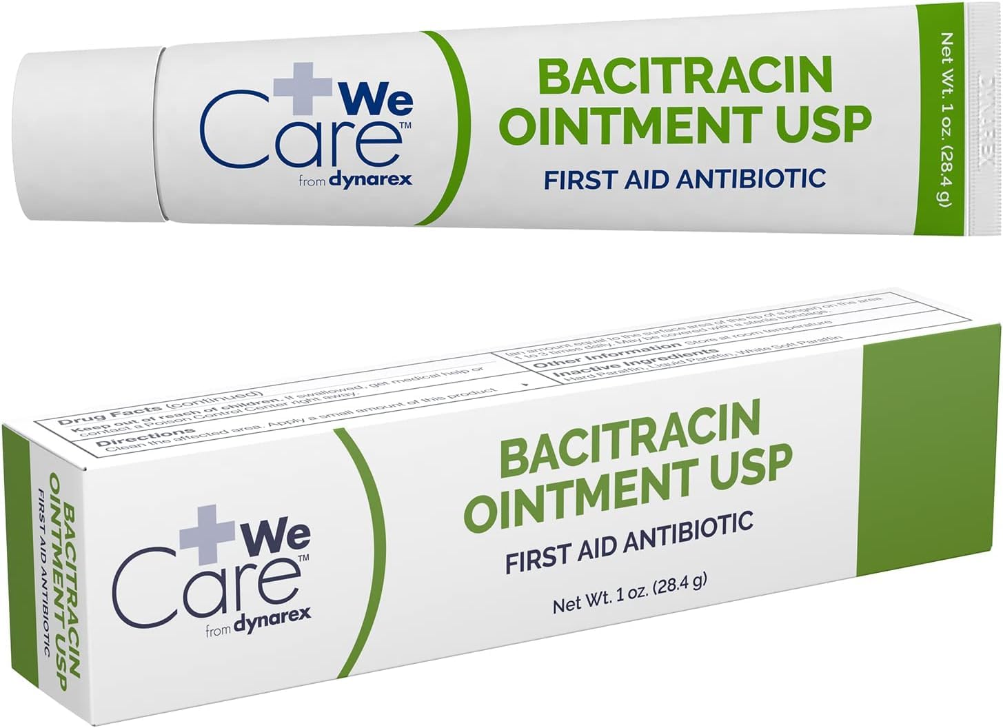 Dynarex Bacitracin Topical Ointment USP - First Response Wound Care Supplies for Minor Cuts, Scrapes & Burns - Helps Keep Wounds
