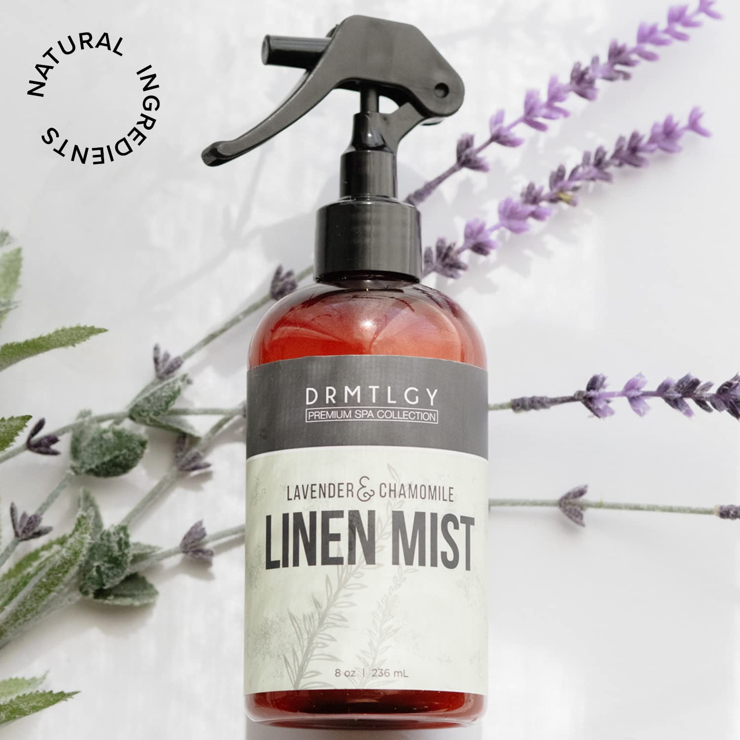DRMTLGY Natural Lavender Linen Mist and Room Spray. Pure Lavender Essential Oil and Chamomile Pillow Spray, and Fabric Aromather