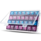 XL Monthly Pill Organizer 1 Time a Day, 28 Day Pill Box Once a Day, 4 Week Pill Case Large Compartments, Yaklim Weekly Vitamin O