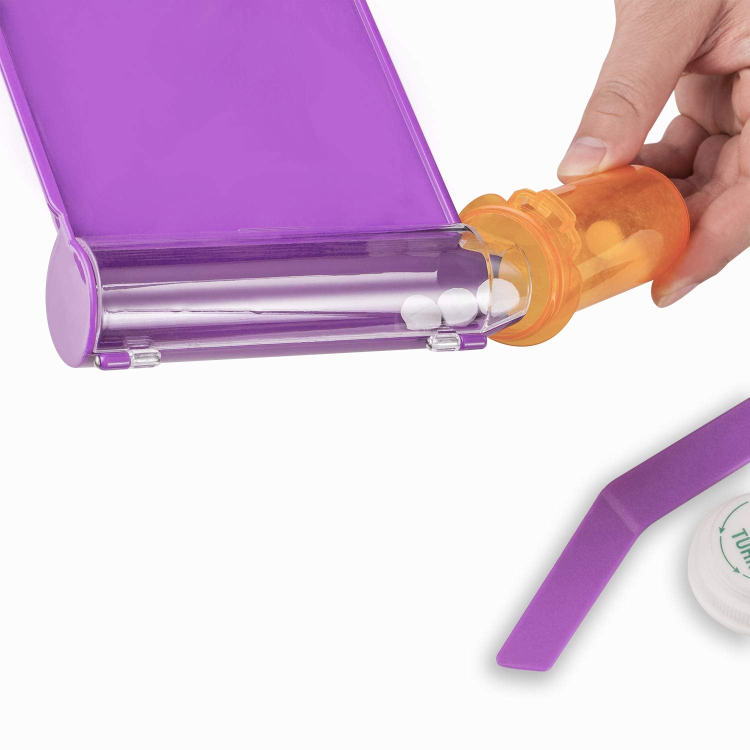 Medarchitect Right Hand Pill Counting Tray with Spatula (Purple)