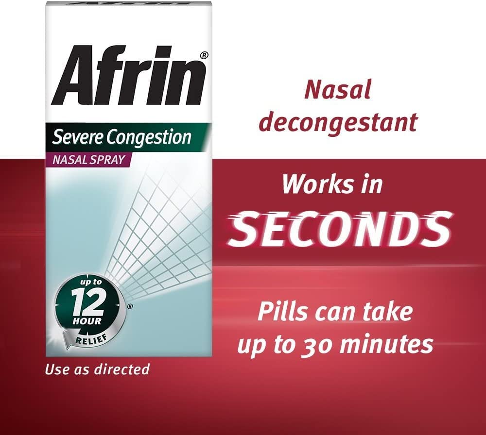 Afrin Nasal Spray Severe Congestion 15 mL (Pack of 3)
