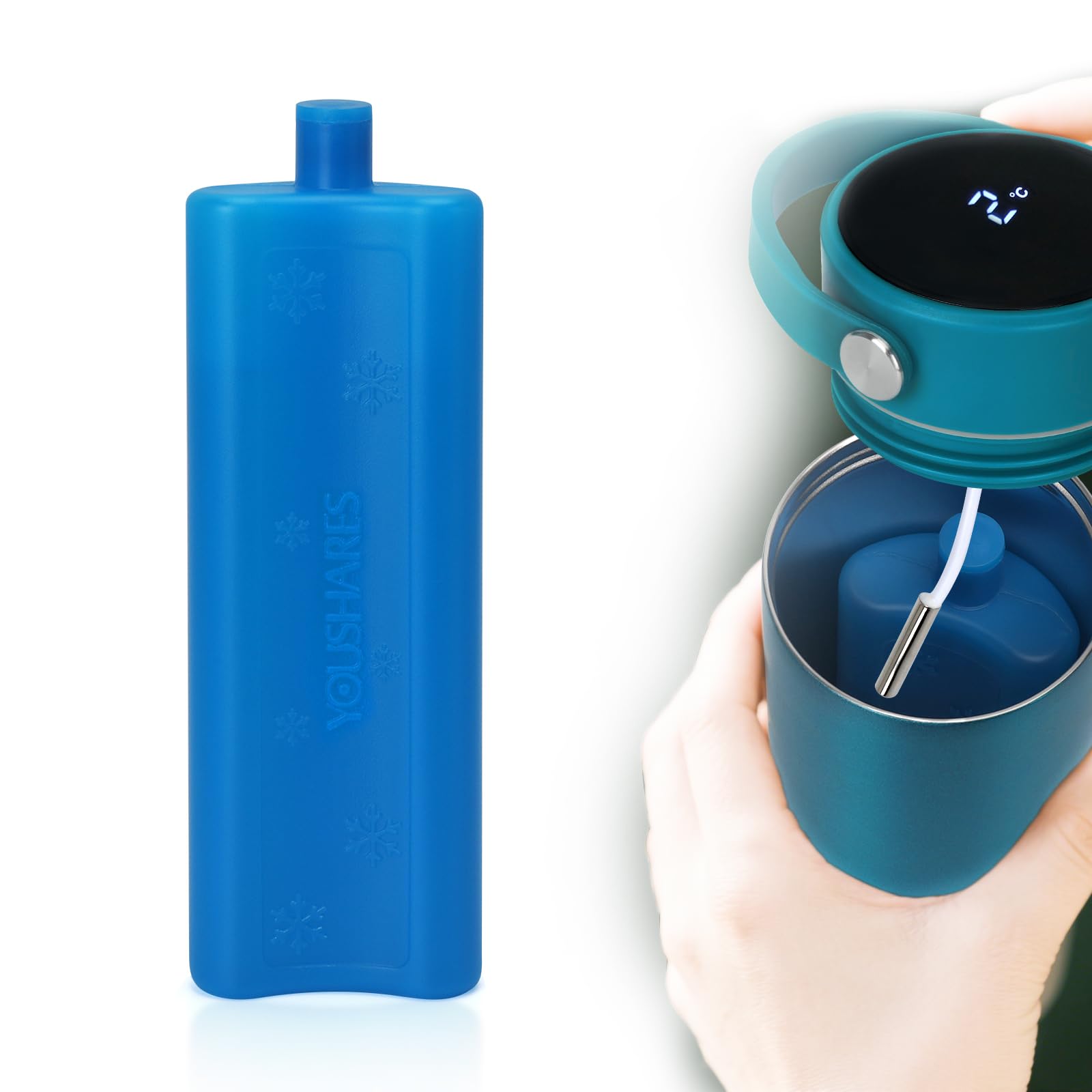 YOUSHARES Ice Pack for Insulin Cooler Travel Case, TSA Approved Freezer Ice Box for Injections, Keep Insulin Bottle Cooling 24h 