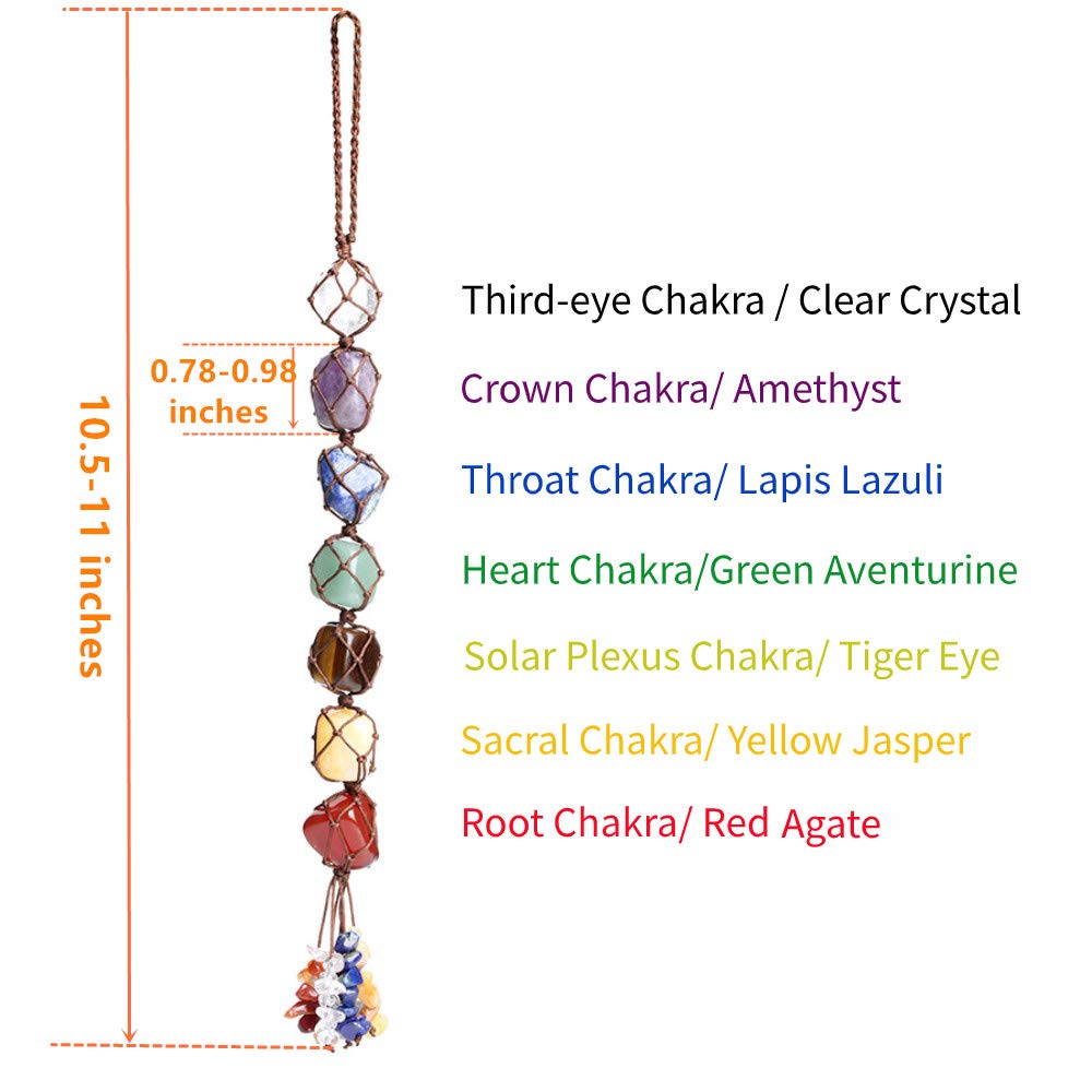 7 Chakra Gemstones Healing Feng Shui Crystals Window Car Decorations Hanging Ornament Dowsing Pendulum Good Luck Home Decoration