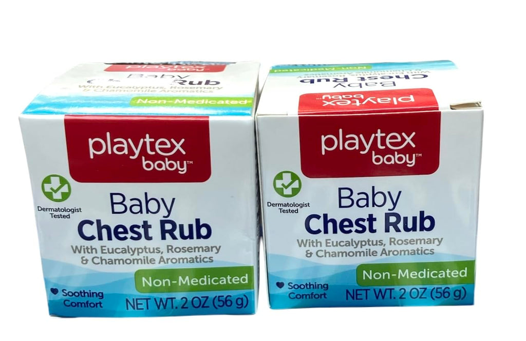 Generic Baby Chest Rub Playtex with Eucalyptus, Rosemary & Chamomile Aromatics Non-Medicated 2 oz (Pack of 2), White