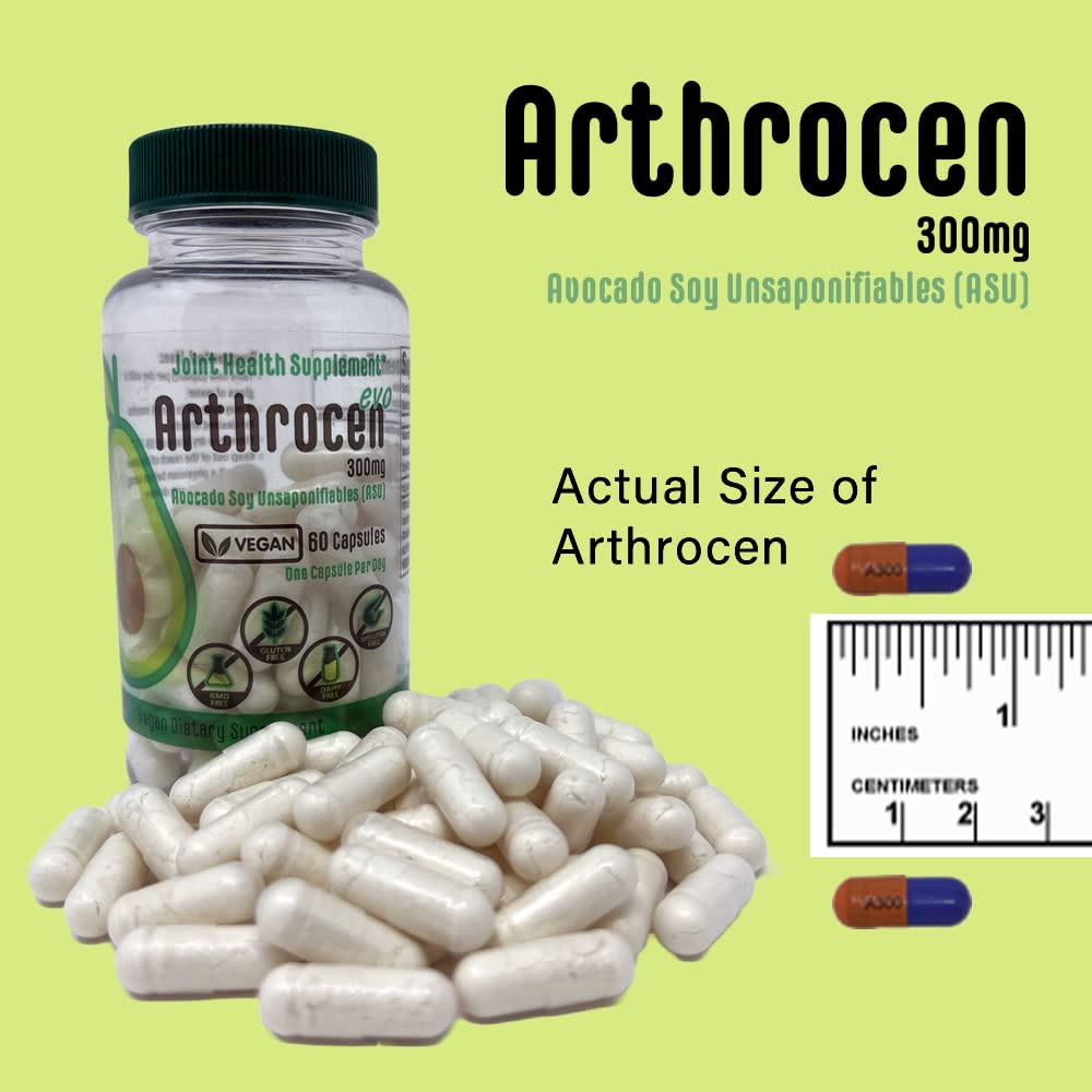 Arthrocen EVO Vegan Joint Health Supplement, 300Mg Avocado Soy Unsaponifiable, 60 Day Supply, One Capsule Per Day (2 Months)