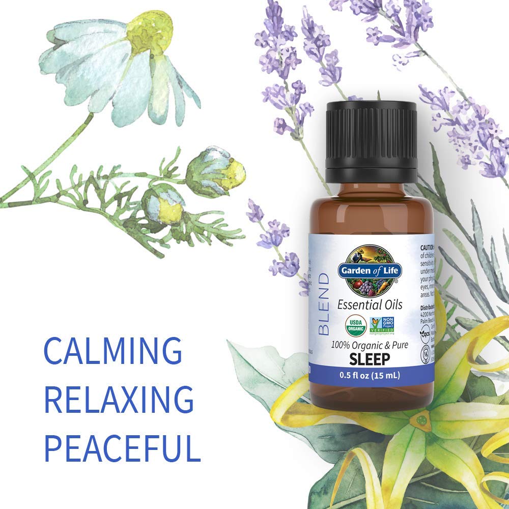 Garden of Life Essential Oils, 100% Organic and Pure Lavender Essential Oil Plus Ylang Ylang & Chamomile - Sleep Blend for Diffu