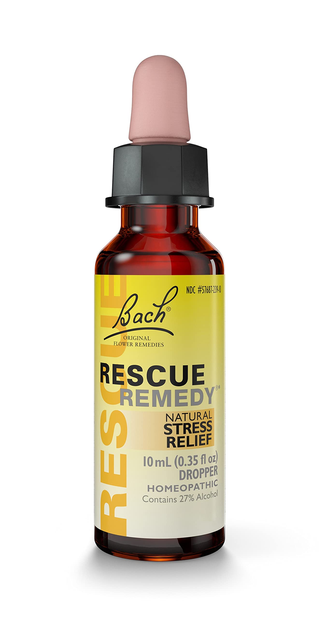 Bach RESCUE REMEDY Dropper 10mL, Natural Stress Relief, Homeopathic Flower Essence, Vegan, Gluten & Sugar-Free, Non-Habit Formin