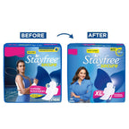 Stayfree Secure Extra Large Cottony Soft Cover Sanitary Pads for Women with Wings, 40 Pads