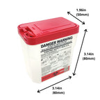 FINEPRO 0.2L Size Portable Pen-Needle Disposal Container Diabetes Care (0.2L, Red+Clear, 1)