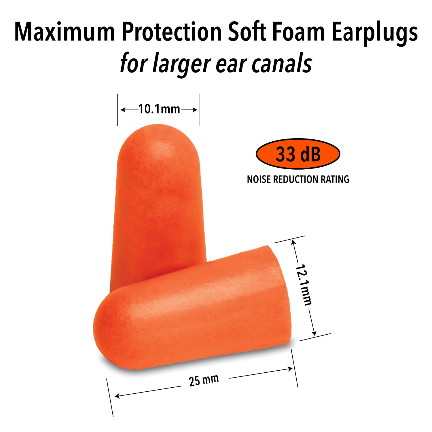 Macks Maximum Protection Soft Foam Earplugs - 50 Pair, 33 dB Highest NRR - Comfortable Ear Plugs for Sleeping, Snoring, Loud Con