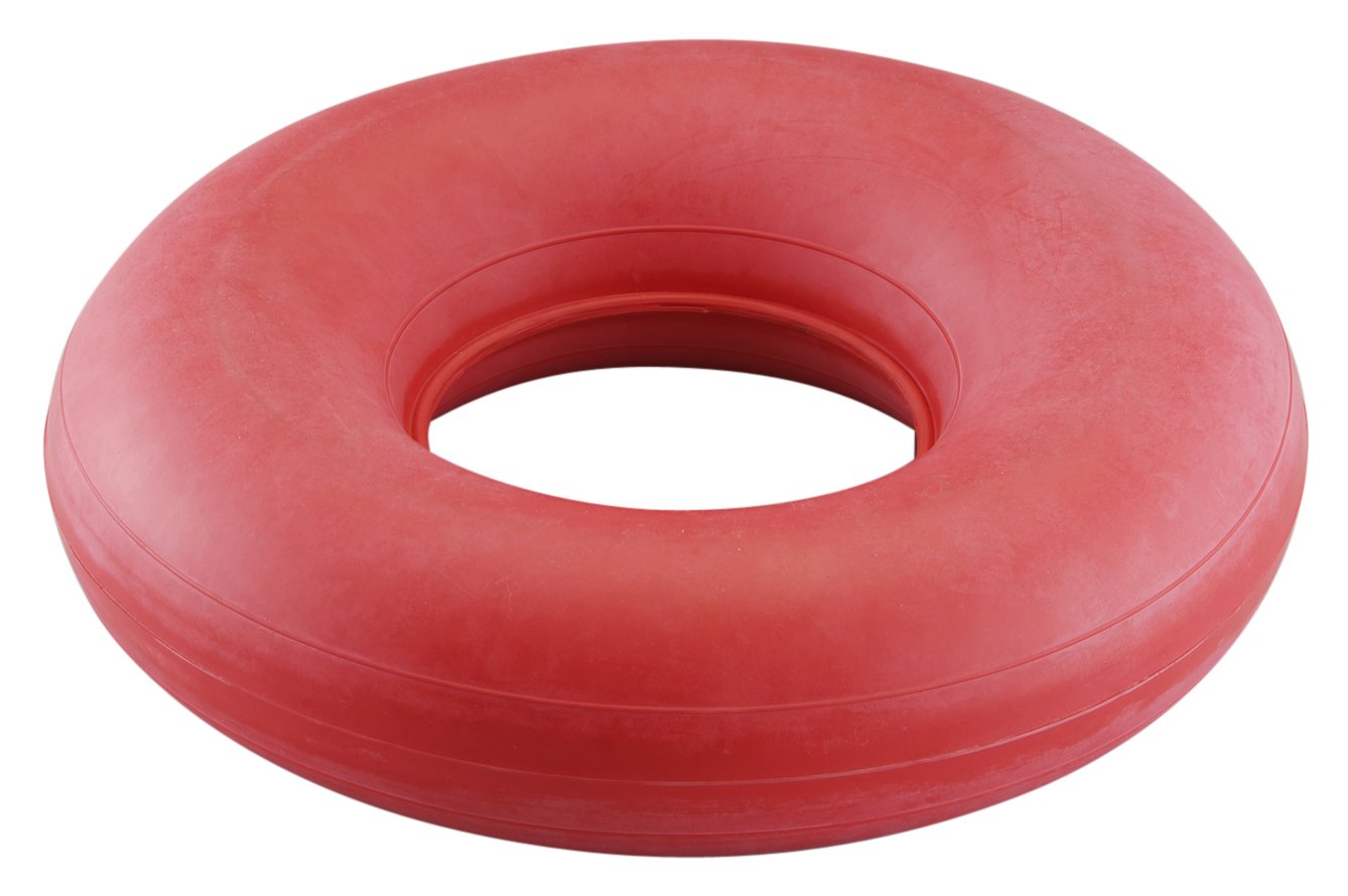 NOVA Inflatable Donut Cushion, Easy to Inflate and Deflate Seat Cushion, Durable Rubber and Easy to Clean Red 15 Inch Diameter