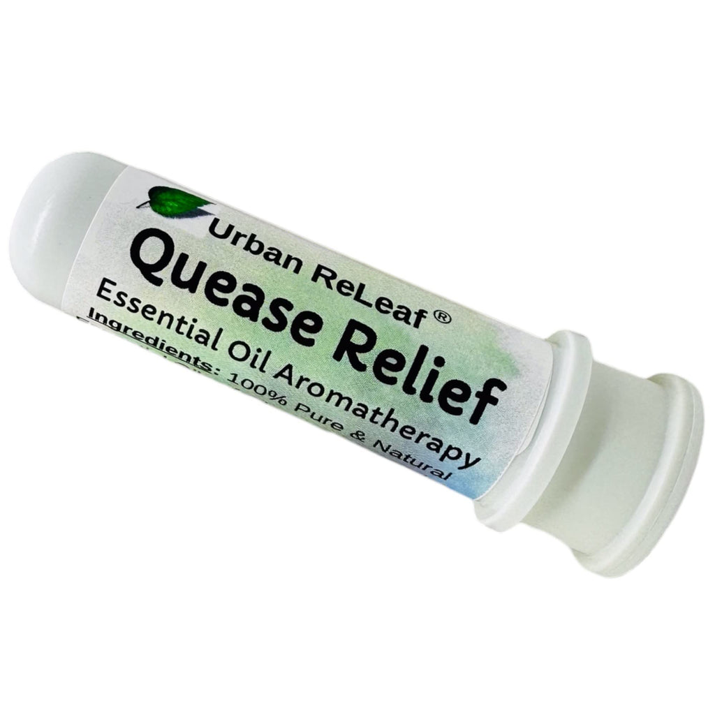 Urban ReLeaf Quease Relief Essential Oil Aromatherapy Nasal Inhaler - Pure Undiluted Oils for Queasy Nausea Tummy, Easy Open Sna