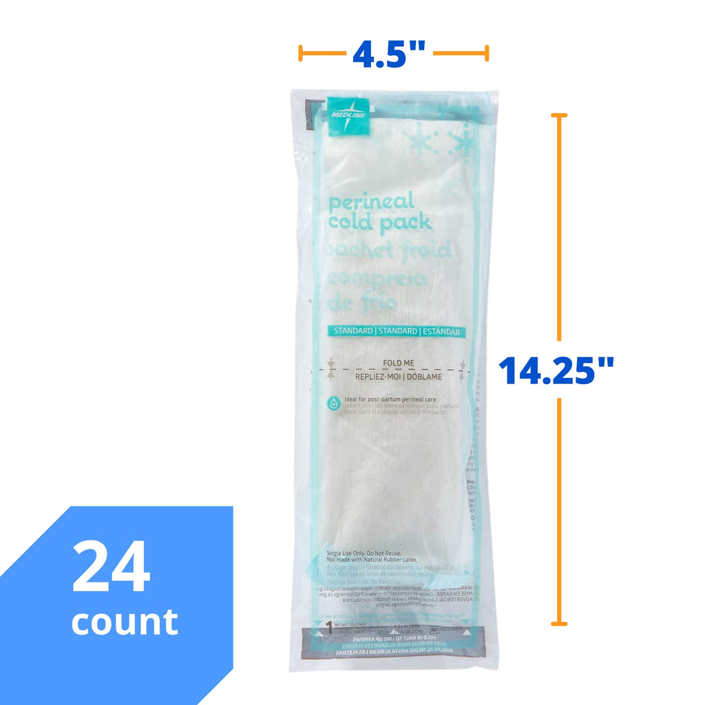 Medline Perineal Cold Packs for Postpartum Care (24 Count) Each Absorbent Pad is 4.5  x 14.25  Perfect for your After Delivery P