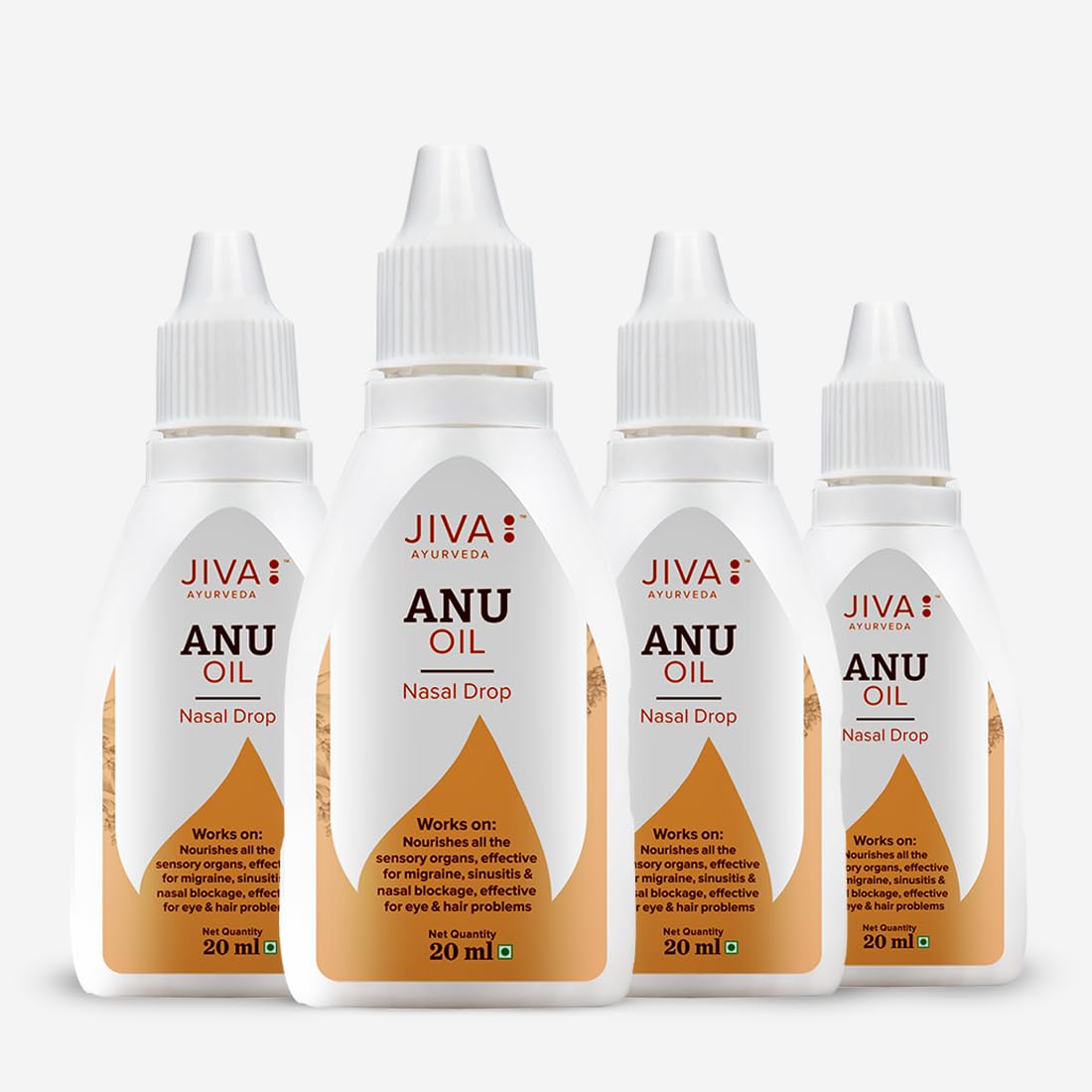Jiva Ayurveda Anu Oil 20 Ml | 100% Ayurvedic Formulation For Nasal Congestion | Controls Sinusitis, Allergic Rhinitis, Headache,