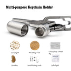 Small Pill Box Necklace Titanium Mini Pill Case W/ 28 Rolo Chain Necklace Tiny Pill Fob for Men Waterproof Pill Holder Emergency