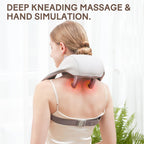 Fronnor Neck Massager with Heat Function Wireless Portable Neck Shoulder Massager,2 Modes 2 Levels Massager Women Men Gift-Home,