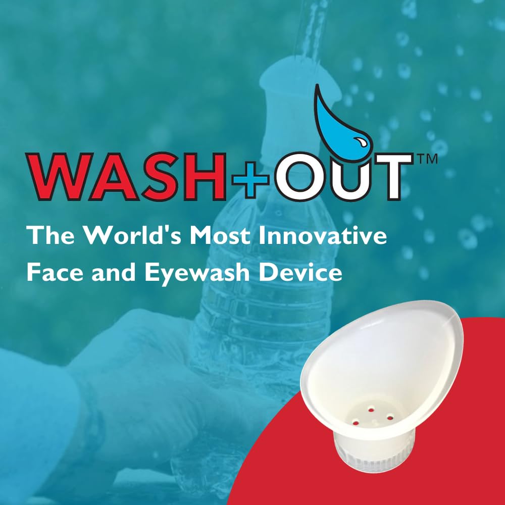 3 Pack Wash+Out Portable Emergency Eye Wash Cup, Flush Soothe Tired Strained Eyes, Construction, Landscaping, Athletics, Allergy