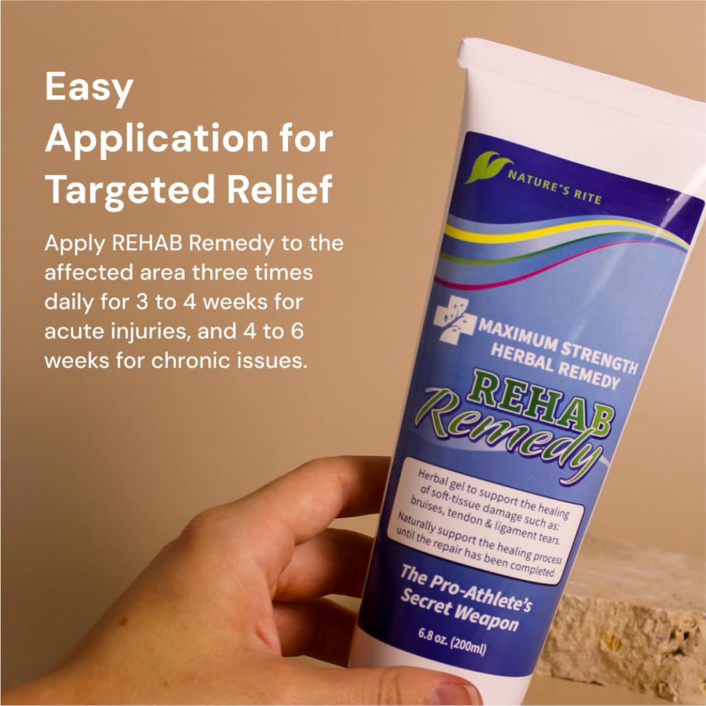 Natures Rite Rehab Remedy Gel, 6.8 OZ (200ML), Soothing, Fast Acting, Non-Greasy Muscle Relief with Natural Ingredients