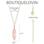 BOUTIQUELOVIN Real Rose Quartz Crystal Necklaces Gold Chain Wire Wrap Raw Stone Necklace on 20'' Chain Healing Crystal Jewlery f