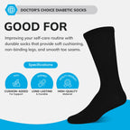 Doctor's Choice Diabetic Socks for Men, Seamless Crew Socks with Non-Binding Top, Mens Diabetic Socks Provides Extra Comfort for
