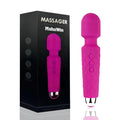 Vibrating Shoulder Muscle Massager, USB Rechargeable, Waterproof, 20 Speeds, 8 Vibration Modes, Mini, Travel Size (Pink)