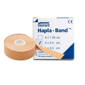 HAPLA-BAND 2.5cm x 10m (2 ROLLS) Flesh coloured, thin hypoallergenic bandage, has elastic warp threads which allow the bandage t