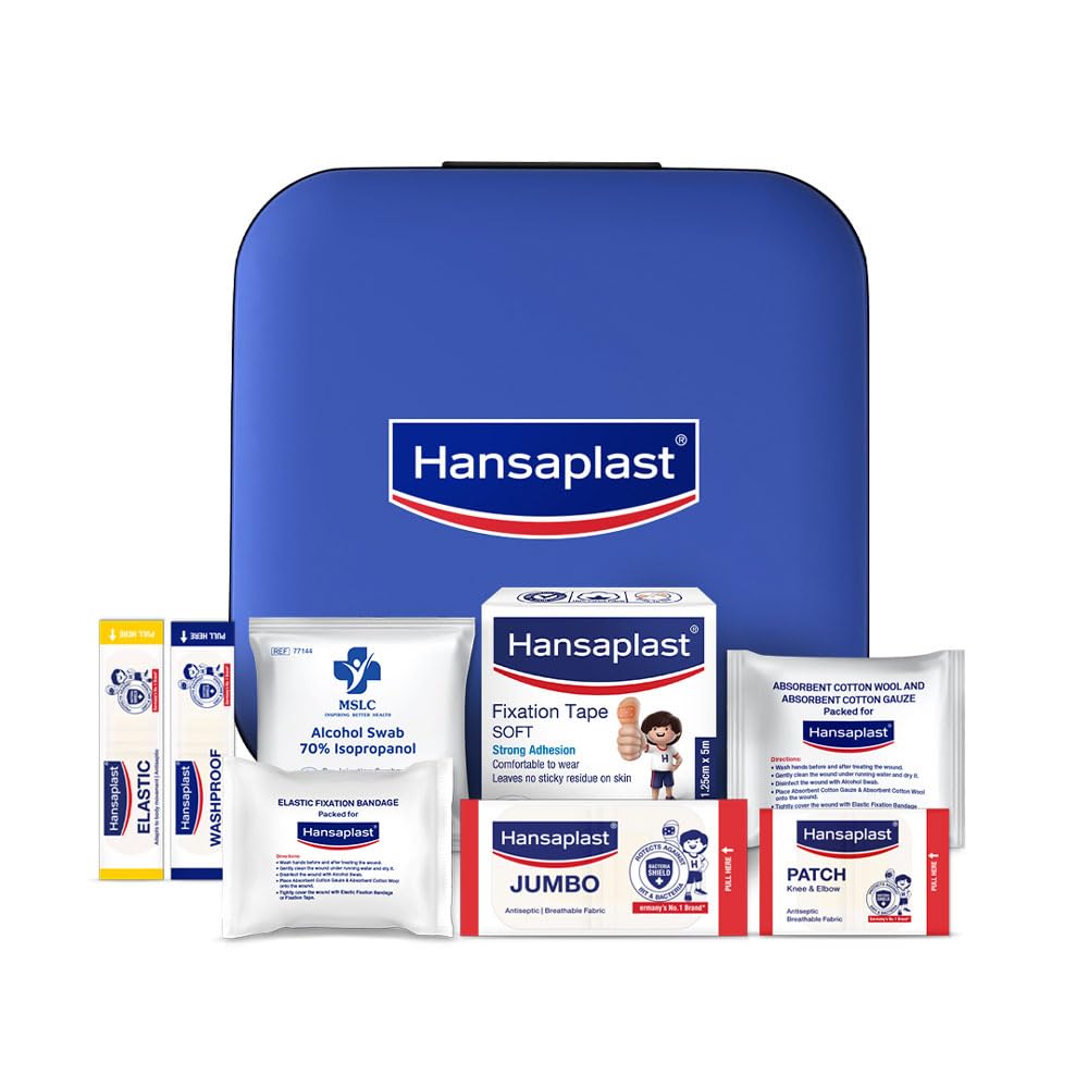 Hansaplast Fast Aid Kit | Emergency Medical Kit For Home, Office, Travel, Car, Sports, Outdoor | MultiUse Pack For Cuts, Wounds