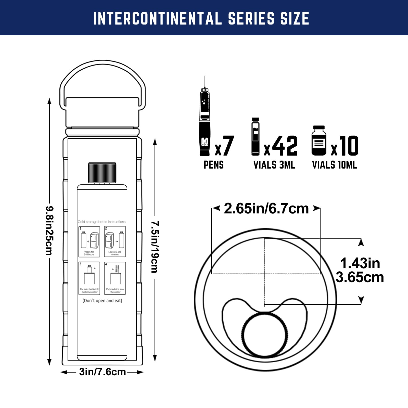DISONCARE Intercontinental 74H 7 Insulin Pens Cooler Travel Case Medical Travel Diabetes Organizer Medicine for Traveling TSA Ap