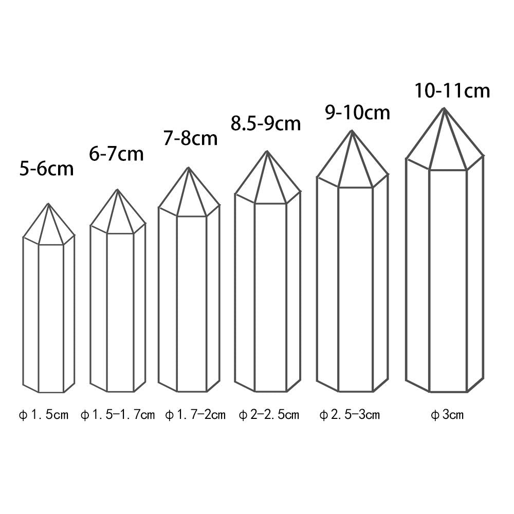 Runyangshi Smoky Quartz Crystal Wand 2.4-2.8, 6 Faceted Prism Natural Crystal Wands Towers Reiki Chakra Stone for Meditation Rei