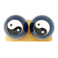 Top Chi Yin Yang Baoding Balls with Bamboo Stand (Small 1.4 Inch)