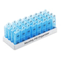 Daviky Monthly Pill Organizer 2 Times a Day, 30 Day Pill Box AM PM with Separate Container, One Month Medicine Case Twice a Day 