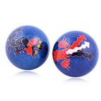 fengshuisale Feng Shui Chinese Health Balls (Blue with Phoenix and Dragon) 3.8cm/1.5 Red String Bracelet F1117 (1.5inch-Cloisonn