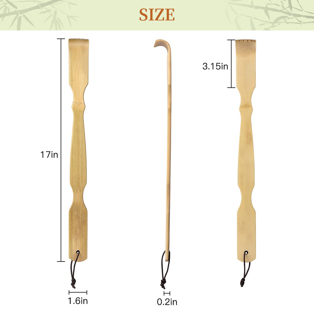 Omszte Bamboo Back Scratcher,100% Natural Bamboo Back Scratchers for Itching Relief,Strong & Sturdy 17 inches