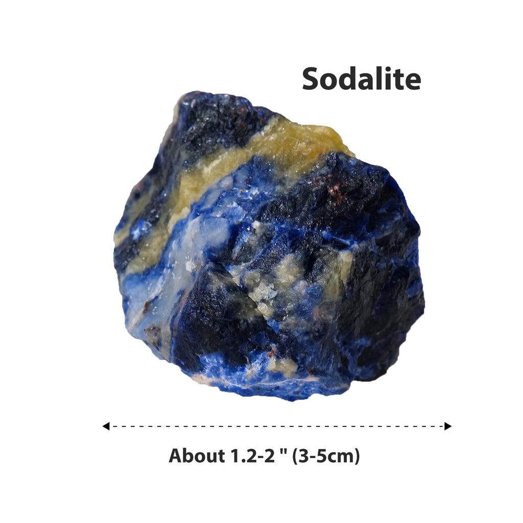 Apengshi Sodalite Raw Crystals 2PCS Natural Rough Rocks Healing Crystal and Stones DIY Raw Stones Meditation Fountain Garden Hom
