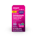 Amazon Basic Care Omeprazole Delayed Release Tablets 20 mg, Acid Reducer, Wildberry Mint Coated Tablet, 14 Count
